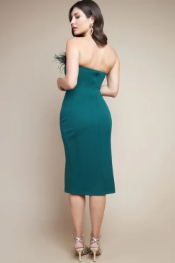 Women * Feather Boobtube Midi Dress