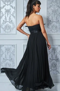 Women * Feather Off The Shoulder Pleated Evening