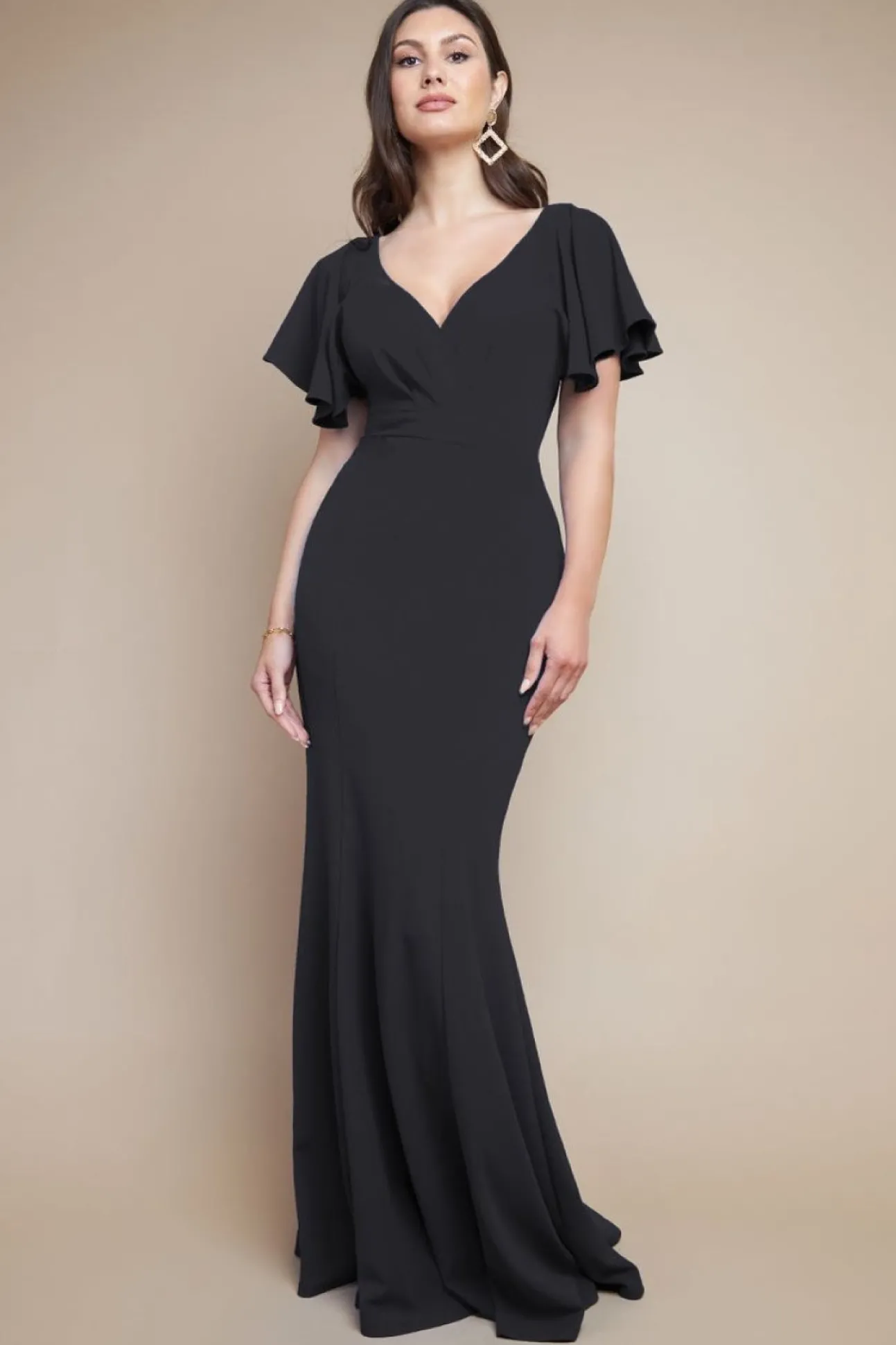 Women * Flared Sleeve Front Wrap Maxi Dress