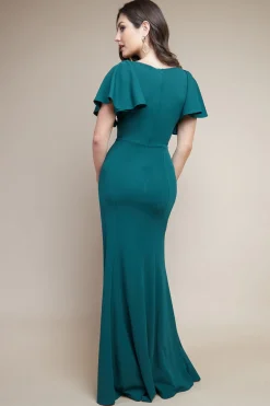 Women * Flared Sleeve Front Wrap Maxi Dress