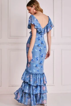 Women * Floral Printed Chiffon Ruffle Maxi