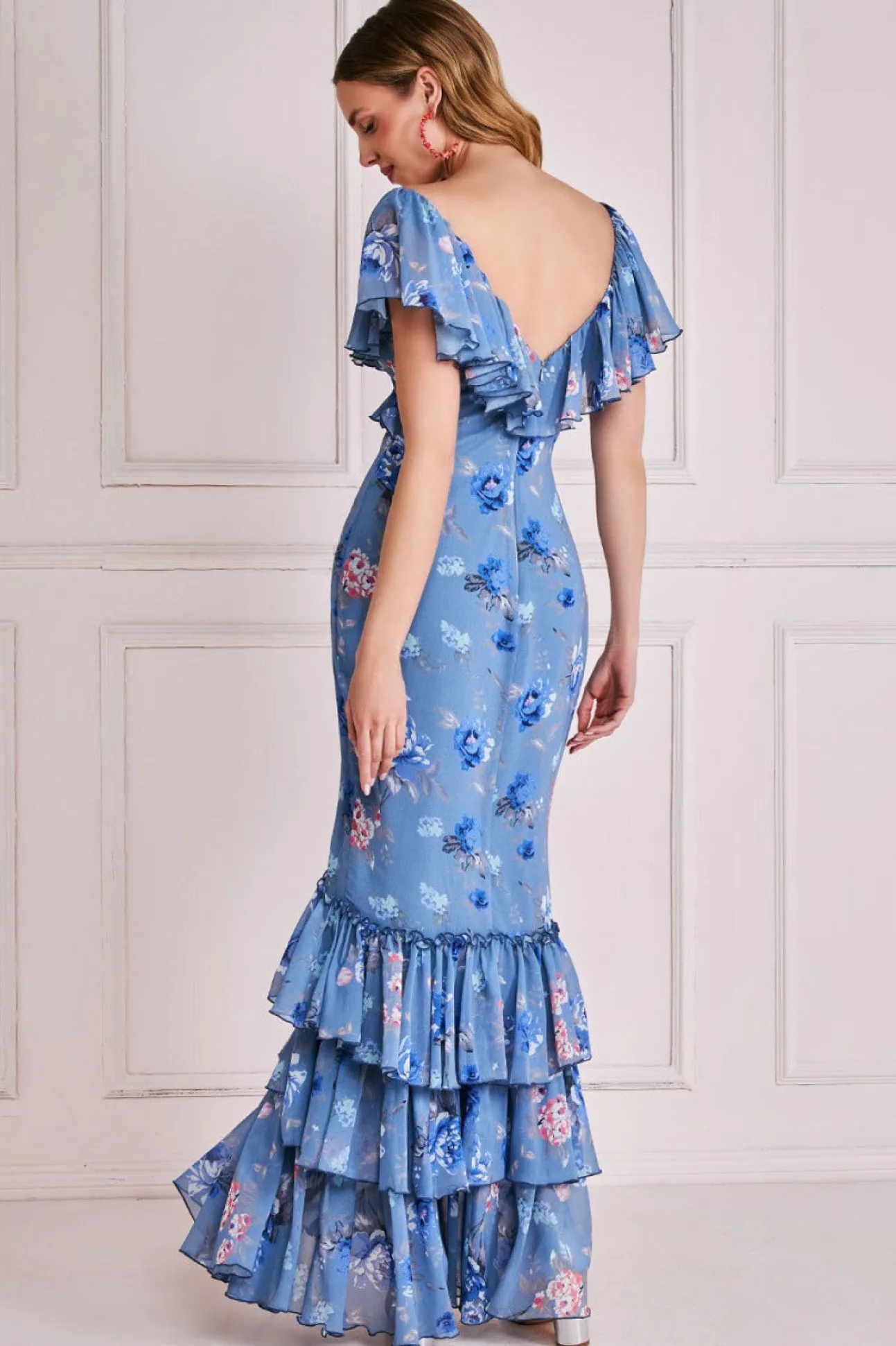 Women * Floral Printed Chiffon Ruffle Maxi