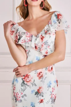 Women * Floral Printed Chiffon Ruffle Maxi
