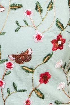 Women * Flutter Sleeve Floral Embroidered Maxi