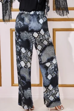 Women * Foil Print Wide Leg Trousers