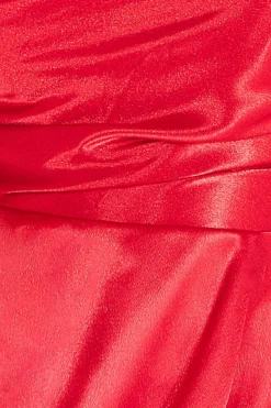 Women * Front Split Satin Bandeau Maxi