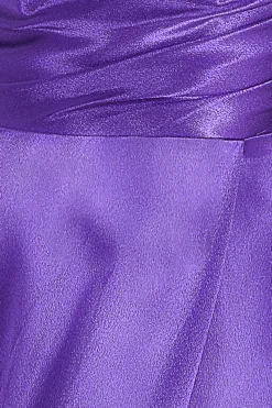 Women * Front Split Satin Bandeau Maxi