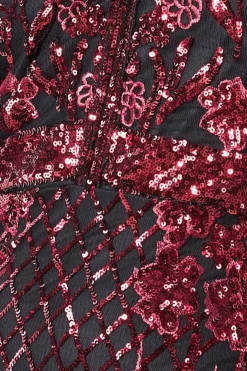 Women * Full Sleeve Sequin Midi Dress