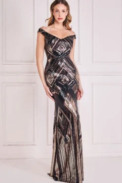 Women * Geometric Sequin Sleeveless Maxi