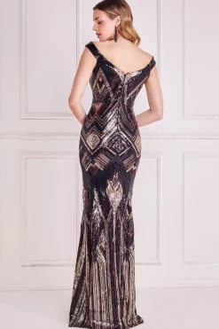 Women * Geometric Sequin Sleeveless Maxi
