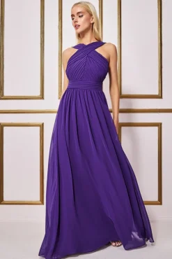 Women * Halter Neck Chiffon Maxi Dress