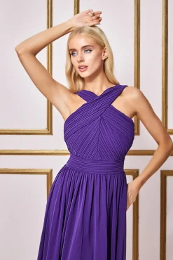 Women * Halter Neck Chiffon Maxi Dress