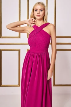 Women * Halter Neck Chiffon Maxi Dress