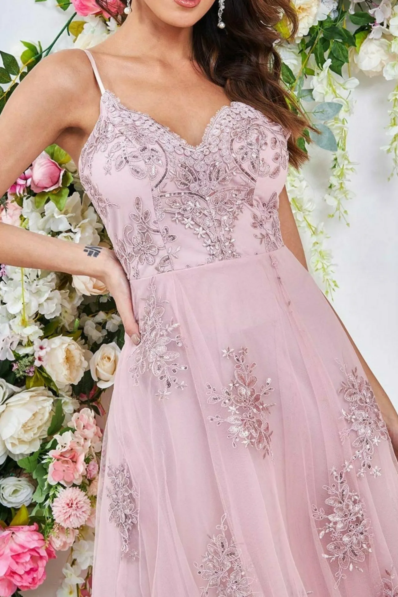 Women * High Low Scalloped Midi Dress