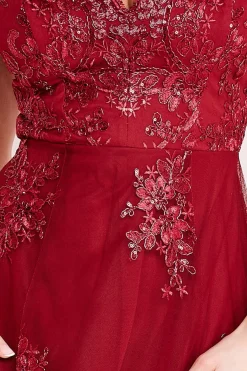 Women * High Low Scalloped Midi Dress