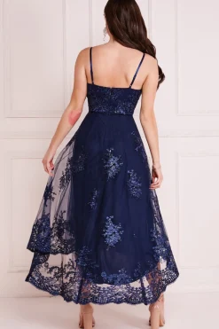 Women * High Low Scalloped Midi Dress