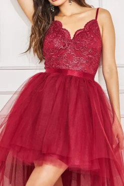Women * High Low Tulle Midi With Lace Bodice
