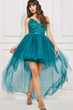 Women * High Low Tulle Midi With Lace Bodice