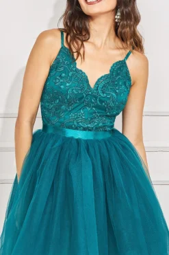 Women * High Low Tulle Midi With Lace Bodice