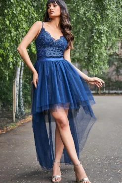 Women * High Low Tulle Midi With Lace Bodice