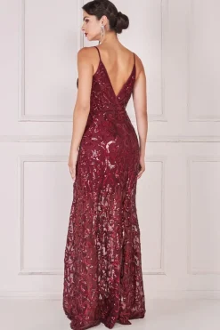 Women * Iridescent Sequin Maxi With Front Split