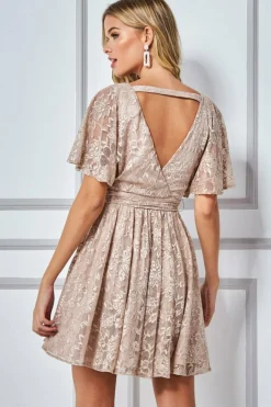 Women * Lace Kimono Wrap Skater Mini Dress
