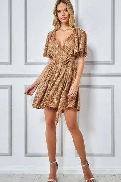 Women * Lace Kimono Wrap Skater Mini Dress