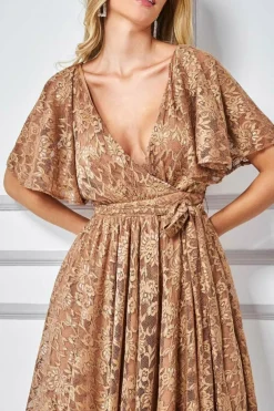 Women * Lace Kimono Wrap Skater Mini Dress