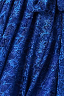 Women * Lace Kimono Wrap Skater Mini Dress - Royal Blue