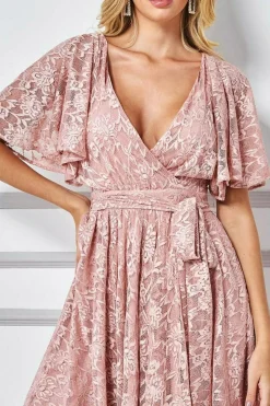 Women * Lace Kimono Wrap Skater Mini Dress