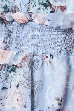 Women * Layered Floral Midi Flutter Sleeves