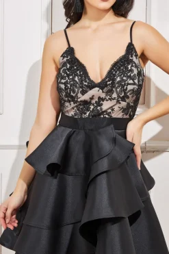 Women * Layered Frilled Midi Dress