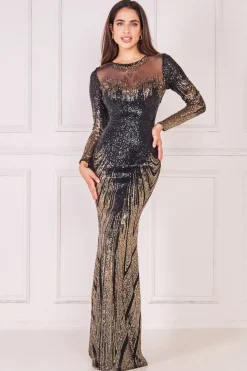 Women * Long Sleeve Aztec Sequin Maxi