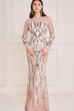 Women * Long Sleeve Sequin Flame Maxi