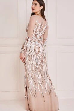 Women * Long Sleeve Sequin Flame Maxi