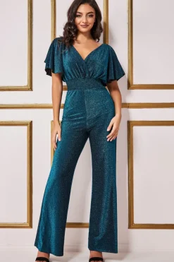 Women * Lurex Wrap Style Jumpsuit