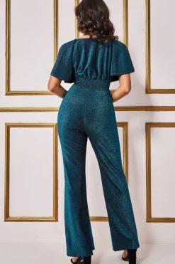 Women * Lurex Wrap Style Jumpsuit