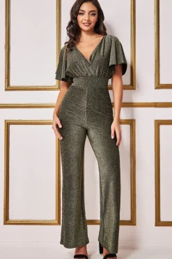 Women * Lurex Wrap Style Jumpsuit