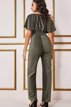 Women * Lurex Wrap Style Jumpsuit