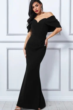 Women * Off The Shoulder Draped Sleeve Maxi Dress