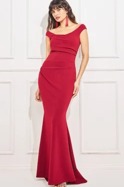 Women * Off The Shoulder Scuba Maxi Dress