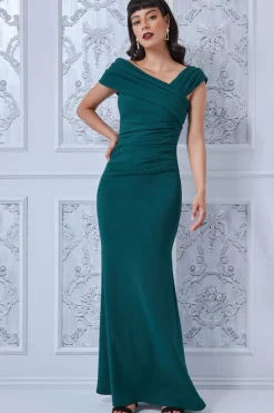 Women * One Shoulder Evening Maxi Green