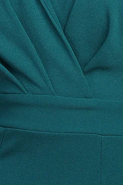 Women * One Shoulder Fan Maxi Dress Green