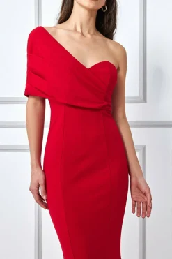 Women * One Shoulder Fan Maxi Dress