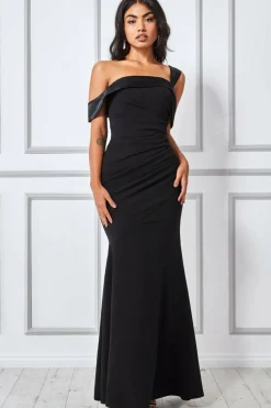 Women * One Shoulder Satin Band Maxi Dress