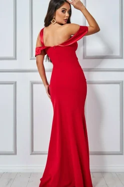 Women * One Shoulder Satin Band Maxi Dress