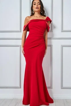 Women * One Shoulder Satin Band Maxi Dress
