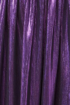 Women * One Shoulder Slinky Foil Flared Maxi Dress
