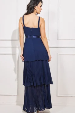 Women * Pleated Chiffon Tiered Maxi Dress