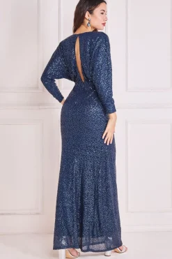 Women * Plunge V-Neck Sequin Maxi